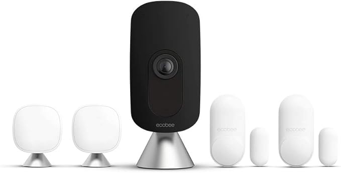 ecobee SmartCamera with Whole Home Sensors Bundle with ecobee Smart Camera Indoor WiFi Security Camera, 2 Pack SmartSensor for Doors & Windows, and ecobee SmartSensor 2 Pack. Smart Home - Compatible with ecobee Smart Thermostats for Home, Wifi Contact ...