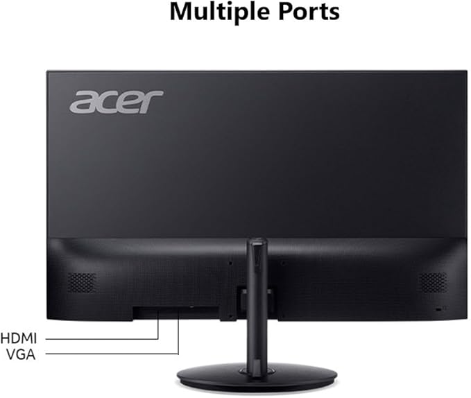 Acer SH242Y G0bih 23.8" IPS Full HD (1920 x 1080) Ultra-Thin Gaming Office Monitor | Adaptive-Sync Support (FreeSync Compatible) | Up to 120Hz Refresh | 1ms (VRB) | Adjustable Stand | HDMI & VGA Ports