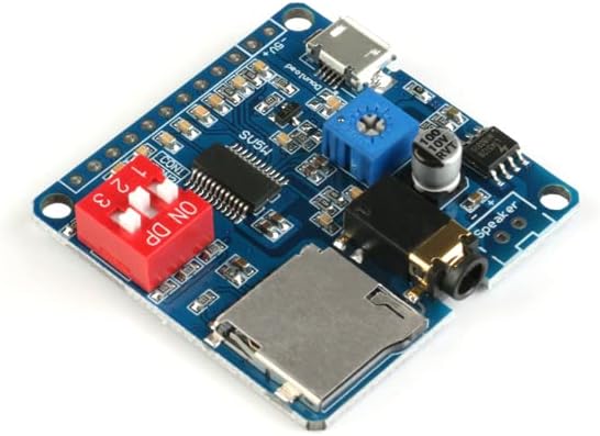 JESSINIE DY-SV5W Voice Playback Module MP3 Player Music Voice Board IO Trigger UART Serial Adapter Control Playback Module Sound Board Micro USB I/O Broadcast Function Amplifier Board Support 32G Card