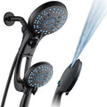 Hotel Spa AquaCare for California As-Seen-On-TV High Pressure Handheld Rain 50-mode 3-way Shower Head Combo with Adjustable Arm, Anti-clog Jets, Tub & Pet Power Wash, 6 ft. Hose, Matte Black