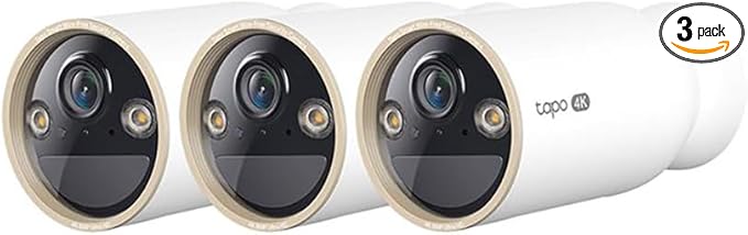 Tapo MagCam 4K Outdoor Wireless Security Camera - Up to 200-Day Battery, Magnetic Mount, Person/Vehicle Detection, Subscription-Free Local Storage or Optional Cloud, Works with Alexa, C460 (3-Pack)