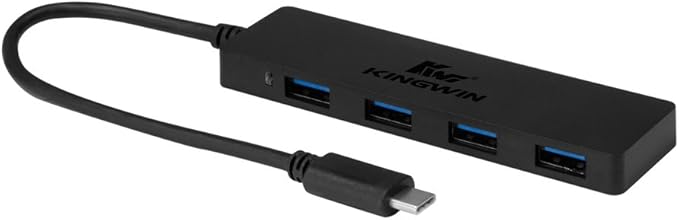 Kingwin USB Hub 4 Port USB C to USB 3.0 Data Hub for Mobile SSD, Macbook, Mac Pro / Mini, iMac, Chromebook, Surface Pro, USB Flash Drives, Notebook PC, XPS, and More [Ultra Slim]