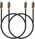 FosPower Digital Audio Coaxial Cable [24K Gold Plated Connectors] Premium S/PDIF RCA Male to RCA Male for Home Theater, HDTV, Subwoofer, Hi-Fi Systems - 6ft/2Pack