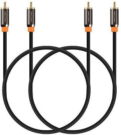 FosPower Digital Audio Coaxial Cable [24K Gold Plated Connectors] Premium S/PDIF RCA Male to RCA Male for Home Theater, HDTV, Subwoofer, Hi-Fi Systems - 6ft/2Pack