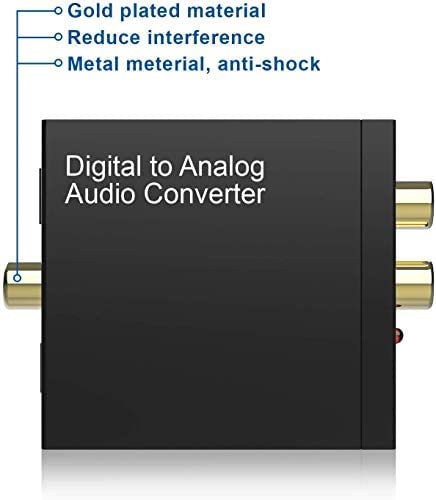 DAC 192KHz Digital to Analog Audio Converter, Optical to RCA Adapter with Coaxial Cable, Toslink Optical to 3.5mm Adapter for PS4 HD DVD Home Cinema Systems