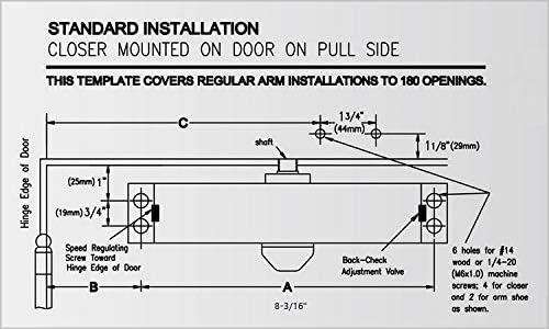 CLG HARDWARE DC6003 Medium Duty Commercial Door Closer - Surface Mounted, Automatic Door Closer, Cast Aluminum - UL 3 Hour Fire Rated, Size 3 for Residential & Light Commercial Doors - US26D Aluminum
