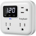 Surge Protector 3-Outlet Power Strip w/Advanced Voltage Protection, 80V-140V Power Surge Protectors for Refrigerator, TV, Computer | LED Display Voltage Monitoring Fireproof UL94V-1