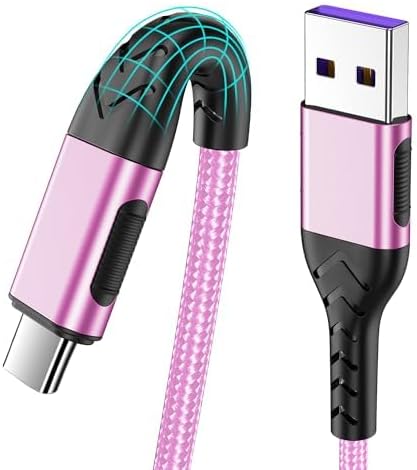 Durcord USB C Cable,2Pack 6ft Fast USB Type C Charging Cable for Android/Phone/Pad/Laptop, Type C Charger Braided USB Cable Compatible with iPhone 15 Pro/Plus/Max/Android/Phone/Pad Rose Gold