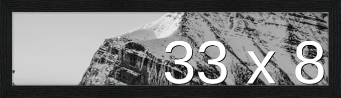 Frame It Easy 33 x 8 Black Grain Wood Frame (Derby)