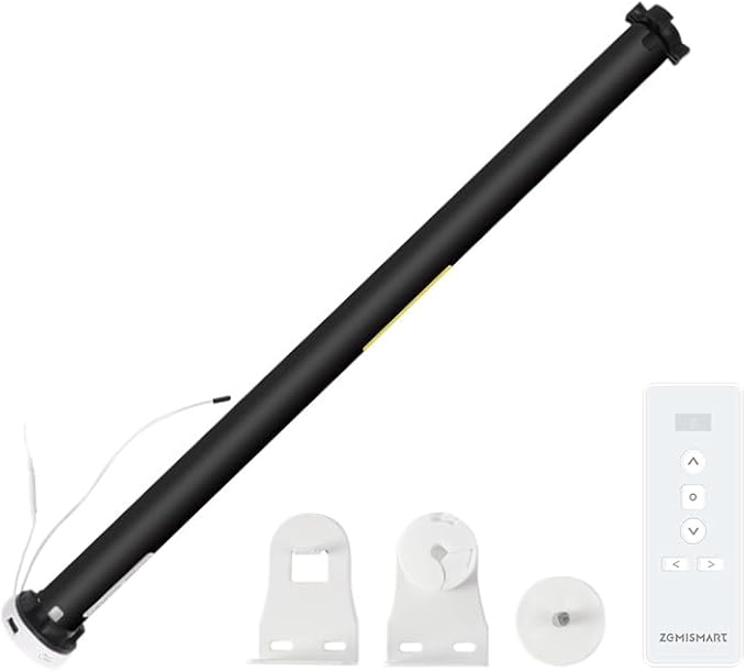 Blindsmart Rechargeable Tuya Zigbee Roller Blinds Motor for 38mm Tube, Motorized Window Shades Automatic Blinds Curtain Opener APP Control, Zigbee Hub Required (with 9-Channels Remote)