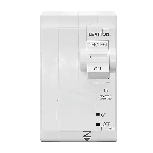 Leviton 2nd Gen Smart Circuit Breaker with Remote Control, GFPE, 2-Pole 15 Amp, 120/240-Volt and 120/208-Volt, 10kA Interrupt Rating, LB215-EST