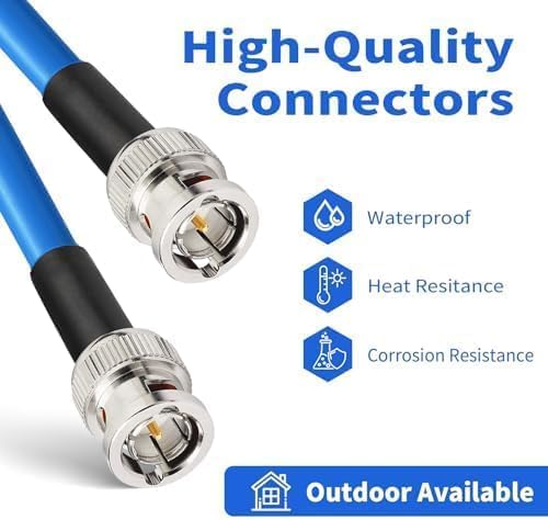 Superbat SDI Cable BNC Cable 3G/6G/12G (Belden 1694A)，1-300FT, Supports HD-SDI/3G-SDI/4K/8K Video, Precision SDI Video Camera Wire (1Pcs)