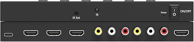 Azduou 2 AV Inputs + 3 HDMI 2.0 Inputs to HDMI Converter (5 in 1) with Upgrade New Version