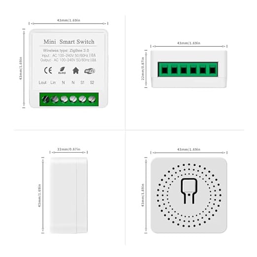 IHSENO ZigBee3.0 Smart Switch Mini Relay Switch, ZigBee Smart Light Switch Need Zigbee Hub Work with Tuya Smart Life APP Smart Button Scene Remote for Tuya Smart Home Devices (2)