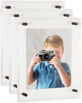 ArtToFrames 15x30 Inch Double Panel Floating Acrylic Picture Frame (Full Frame is 19x34) comes with Black Standoff Hardware, Made in the USA, 3 Pack