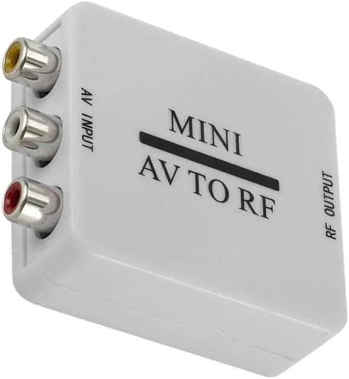 SAIZHUO Video Converter,AV to RF Mini Video Converter Box Driver-Free Adapter TV Signal Switcher 67.25Mhz 61.25Mhz,AV to RF Signal Converter Guaranteed,Stable Performance