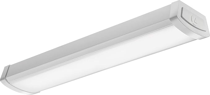 Lithonia Lighting 4 Foot LED Light Fixture, Low-Profile LED Wraparound Flush Mount Ceiling Light, 4000K Cool White, MVOLT, 48-Inch (FMLWL 48 840 ZT MVOLT)
