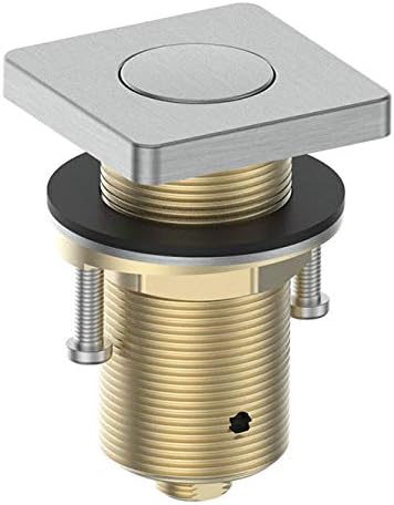 KANARY ALL Brass Square Air Switch Button for Sink Top Counter Top Garbage Disposal Part (Brushed Nickel)