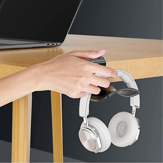 SIROLISA 2-Pack Headphone Stand Hanger Wall Hooks, Save Space Headset Stand Holder for Universal Gaming Headset Airpods Max Sony Bose Beats, Strong Adhesive with Screws, White