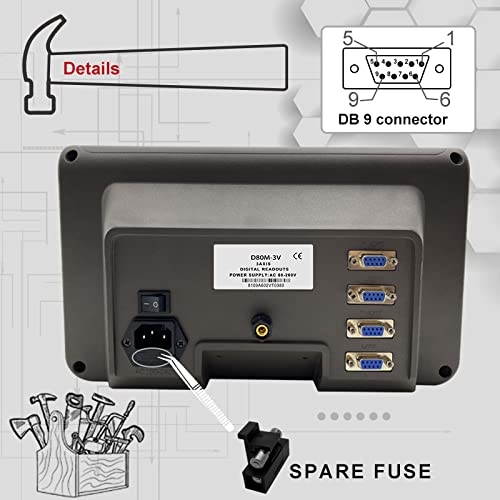 3 Axis DRO for Milling Machine,16" x 38" x 18" 5um Magnetic Scale Linear Encoder Mill DRO KIT RPM Function Included