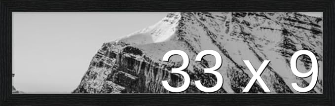 Frame It Easy 33 x 9 Black Grain Wood Frame (Derby)