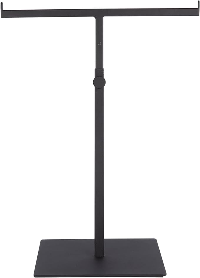 Polmart Countertop Adjustable T-Bar Display Stand Stand for Handbags, Wreaths, Hats, Scarves, Jewelry & Crafts，Wear-resistant, quiet and sturdy metal base – Black