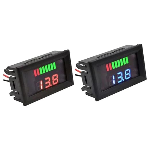 Battery Charge Level Indicator Car Battery Capacity Meter Tester Checker 12V-72V Blue Motorcycle Checker Auto Tester Fuel Gauge Indicator