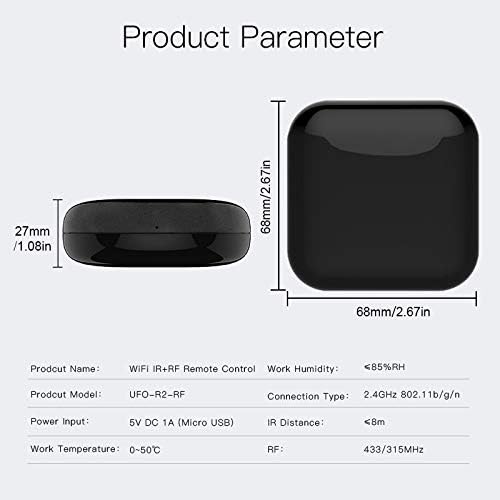 MoesGo WiFi RF IR Universal Remote Controller TV Air Conditioning Smart Home Blaster Infrared RF Appliances Tuya/Smart Life App,Voice Control Alexa Google Home