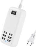 6 Ports USB Charger Hub Desktop US Plug AC Power Wall Travel Charging Adapter Slots Charging Station