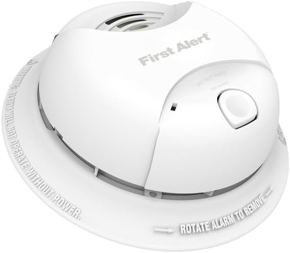 First Alert 0827B Ionization Smoke Alarm with 10-Year Sealed Tamper-Proof Battery , White , Pack of 1