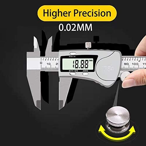 Simhevn Electronic Digital Caliper, inch/Millimeter/Fraction Conversion,LCD Screen displays 0-6" Caliper Measuring Tool, Automatic Shutdown, Suitable for DIY/Jewelry Measurement
