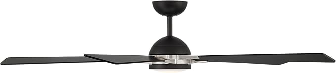 Rotary Indoor and Outdoor 5-Blade 65in Smart Home Ceiling Fan in Matte Black Brushed Nickel with 2700-3000-4000-5000K Selectable LED Light Kit and Remote Control works with iOS or Android WAC App