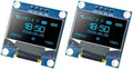 2PCS 0.96 Inch OLED I2C IIC Display Module 128x64 Pixel SSD1306 Mini Self-Luminous OLED Screen Board for Arduino Raspberry Pi (2Pcs- Blue)