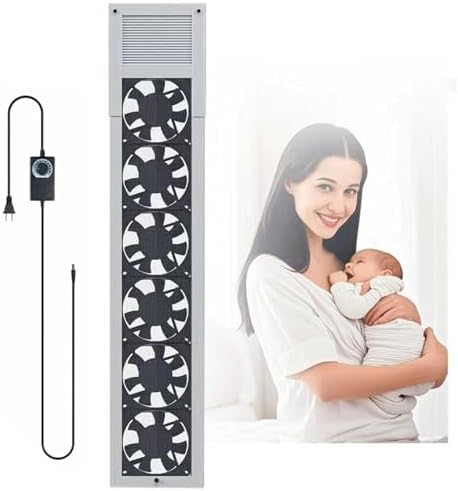 Adjustable Door & Window Fan with Filter, 52-140cm, 85m³/h Airflow, 2800 RPM Speed, Punch-Free Exhaust Fan for Home, Kitchen, Office & Bedroom Use