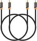 FosPower Digital Audio Coaxial Cable [24K Gold Plated Connectors] Premium S/PDIF RCA Male to RCA Male for Home Theater, HDTV, Subwoofer, Hi-Fi Systems - 10ft/2Pack
