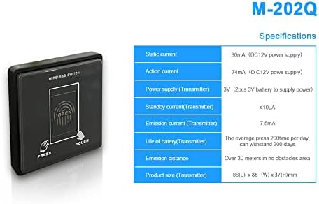 WiFi Access Control 400lb Holding Force Electic Magnetic Door Lock System Kit with Remote and Smartphone app Control, paired with Wireless Push Panel Switch (Wireless Push Panel Switch)