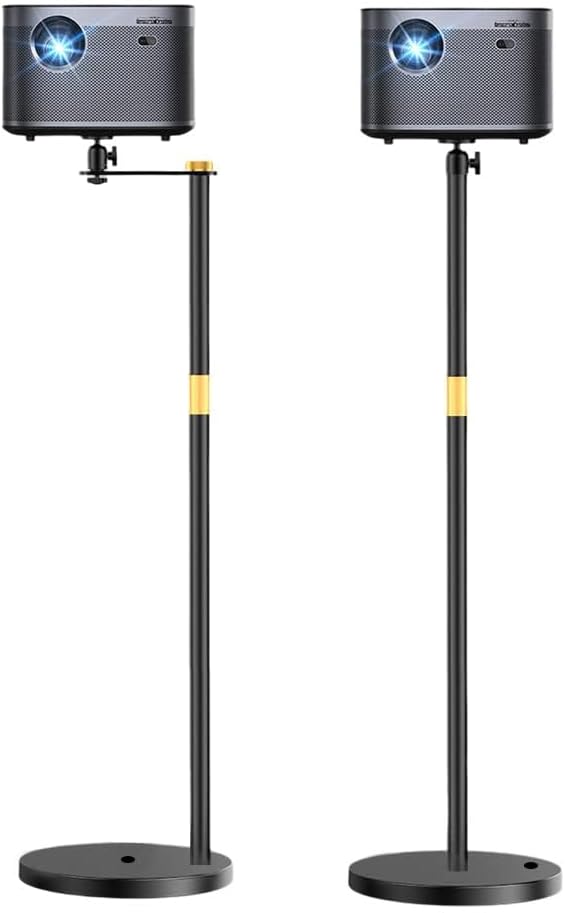 HVAYING Projector Stand, 360° Swivel, Sofa Against Wall Hidden Stand, Height Adjustable, Mini Ceiling Wall Mount Projector Mount Bracket, Compatible with Home Office Video Vlog DVR Camera