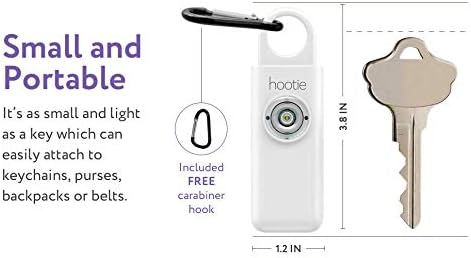 Hootie Personal Safety Alarm for Women, Men, & Kids - Keychain Alarm, Self Defense Strobe & Siren, Security Siren Keychain with 130dB Self Defense Siren & Strobe Light - Black