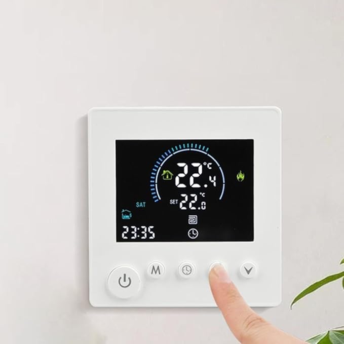 Sumsoctober Smart WiFi Floor Heating Thermostat for Tuya Programmable Energy Saving Controller with Child Lock and Weather Updates(16A)