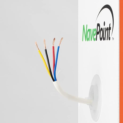 NavePoint 500ft in Wall Audio Speaker Cable Wire CL2 14/4 AWG Gauge 4 Conductor Bulk White