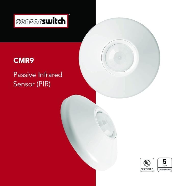 SensorSwitch Ceiling Motion Sensor, Passive Infrared PIR Occupancy Sensor, 360 Degrees Small Motion Detection, Indoor Use, Line Voltage, Standard Range