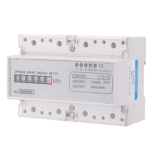 MOUMOUTEN 220 380V 20 80A Digital Electric Power Meter, 3 Phase KWh Meter, Energy Consumption Monitor, DIN Rail Installation, for Industrial and Commercial Use