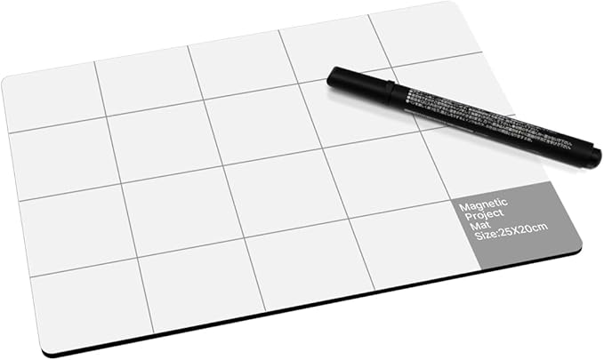 Magnetic Project Mat Showpin Magnetic Mat for Screws with Dry Erase Pen, Cleaning Cloth - Professional Magnetic Pad Preventing Small Screws from Getting Lost and Unorganized - 9.8x7.9 inches