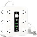Multi-Outlet Electrical Strip - 16-AC Socket Extension, 50cm Desk Home Dorm Wall with, Safety Surge Protector with Cord, Smart Outlet Strip for TV Phone Refrigerator Kitchen Living Room