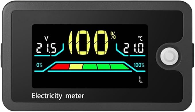 RSHuiOUXX DC8-100V Electricity Meter Digital LCD Display Car Battery Charging Levels Indicators Leads Acid Lithiums Voltmeter