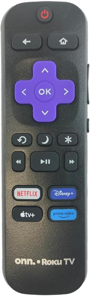 Ceybo OEM Replacement Remote Control for All Onn Roku Smart TVs Includes Netflix, Disney+, Apple TV, Prime Video Shortcuts
