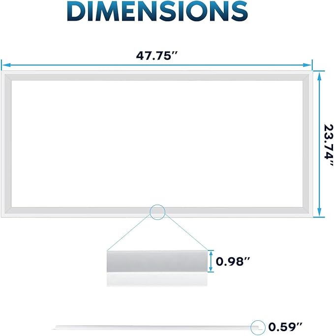 2x2 FT Edge-Lit Frame LED Panel Lights,5CCT Selectable 3000K-6500K, 2600/3900/5200LM,20W/30W/40W Switch Grid Drop Ceiling Lights,0-10V Dimmable,Damp Rated,100-277V,ETL Listed (2 x 4-6 Pack)