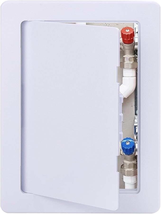 Suteck Plastic Access Panel for Drywall Ceiling 6 x 9 Inch Reinforced Plumbing Wall Access Doors Removable Hinged White