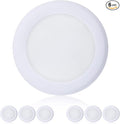 TOPELER 6'' Dimmable Flush Mount Ceiling Light, 15W Low Profile Surface Mount LED Disc Light, Installs into Junction Box or Recessed Can, 3000K Warm White 1000lm, ETL-Listed, 6 Pack