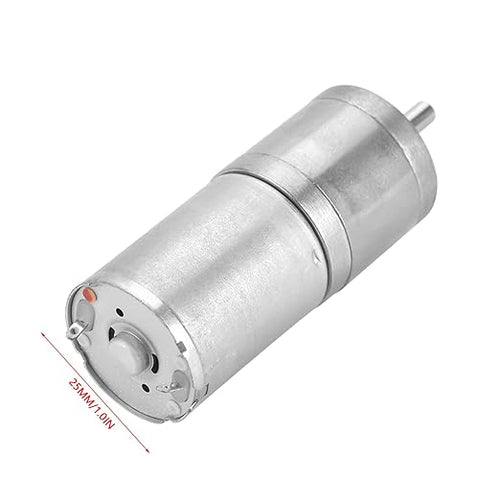 25mm DC 12V 25GA 370 Low Speed Metal Gear Motor for Electronic Locks Robots Electric Curtains and Doors Metal Gears Quiet High Performance for Mixers Monitoring Equipment and Pet Feeders